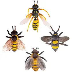 Realistic Simulated Plastic Bees Tool Bee Ornaments Realistic Figurines Lifelike Model Insect Toy For Child