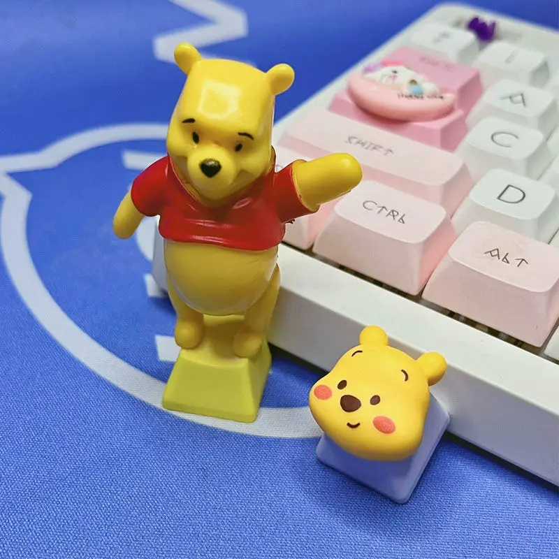 

New Sanrio Cinnamon Cartoon Winnie the Pooh Cute DIY Keycap Esc Mechanical Keyboard Cap Cherry Mx Bear Personalized Keycap Gift