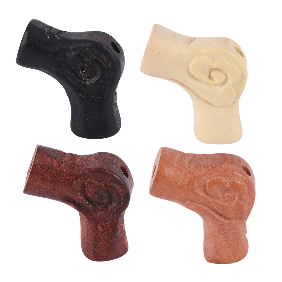 4Pcs Solid Wood Mini Tube Beads Pendant Charms Hand Carved Smooth Surface DIY Jewelry Making Craft Accessories
