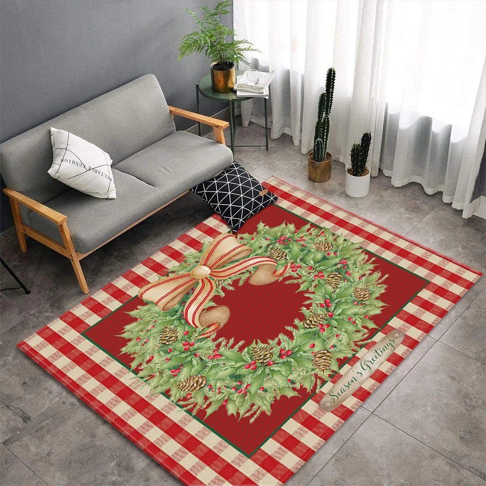 Merry Christmas Party Carpets for Living Room Bedroom Area Rug Kids Room Decor Carpet Home Hallway Rugs Child Bedside Floor Mats