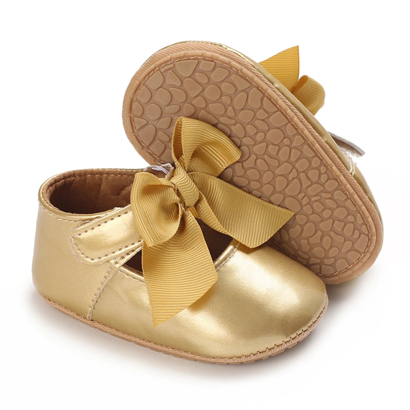 Baby Walking Shoes Golden Baby First Walkers Shoes Gold Princess Shoes Comfortable Soft Soled Non Slip Walking Shoes Pre-Walkers