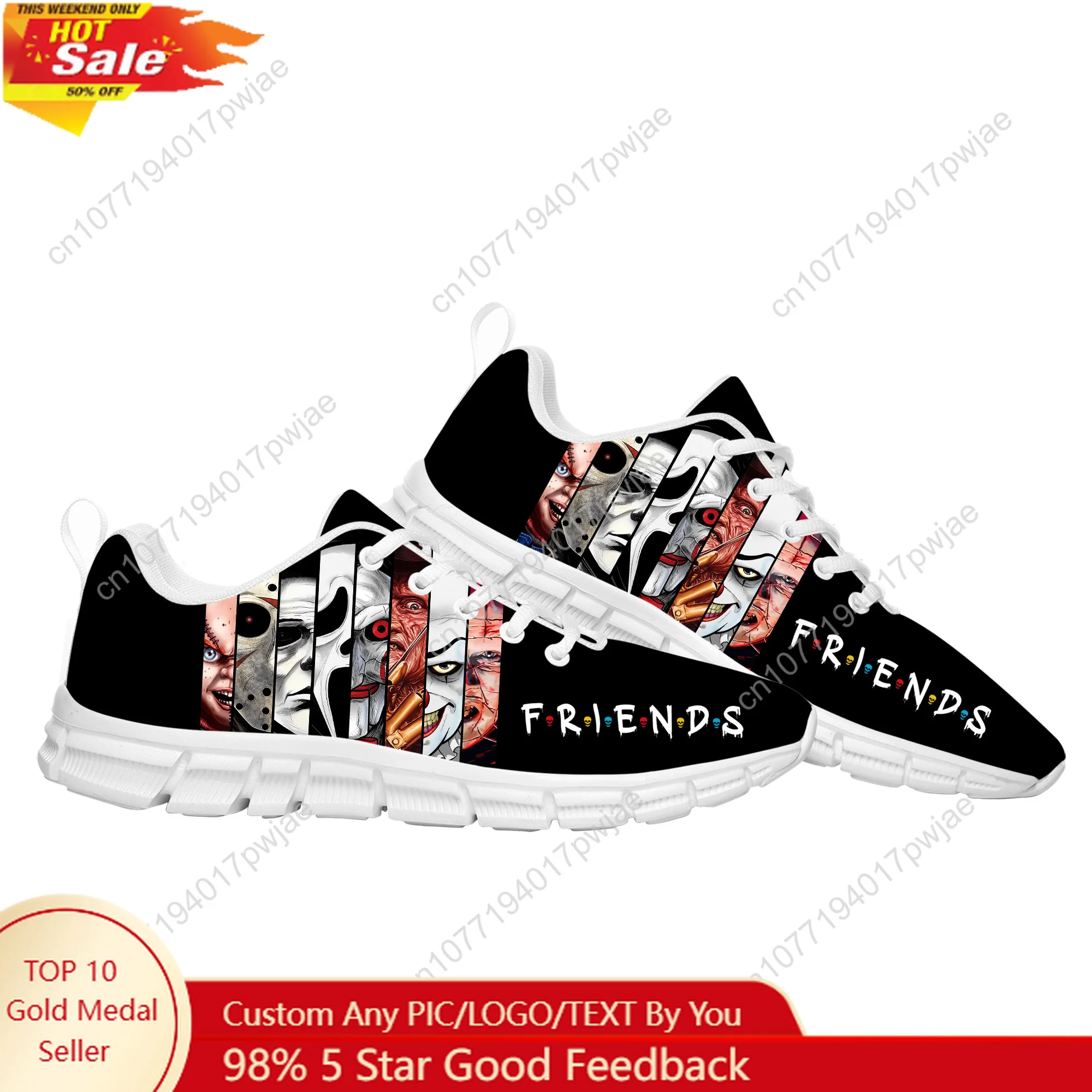 

Friends Best Stephen King Horror Characters Sports Shoes Halloween Men Womens Teenager Sneakers Casual Hiking Sneaker Built Shoe