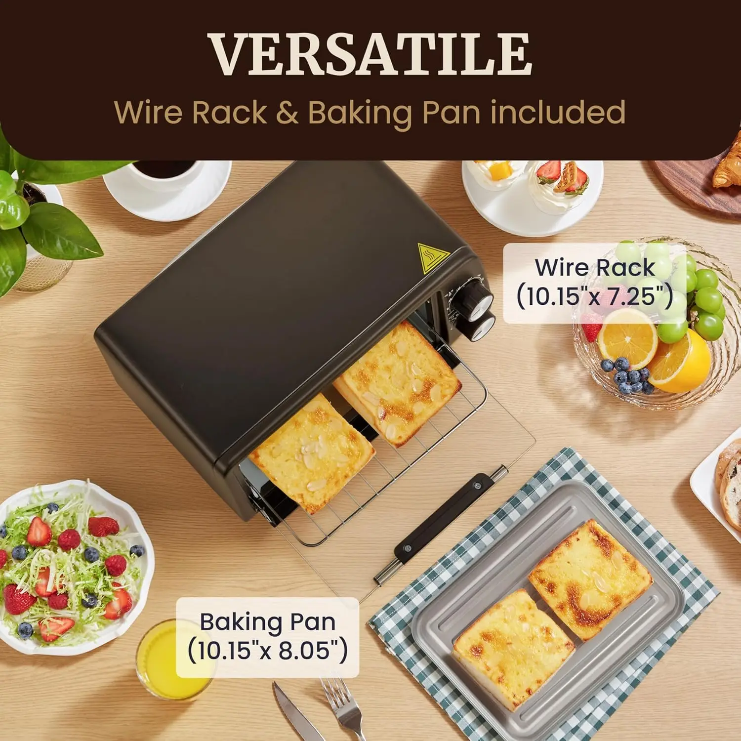 فرن محمصة كونترتوب ETO449 سعة 9 لتر / 4 شرائح، تصميم مدمج، مؤقت لمدة 30 دقيقة، درجة حرارة قابلة للتعديل تصل إلى 450 ° F، 800 واط كوارت #6