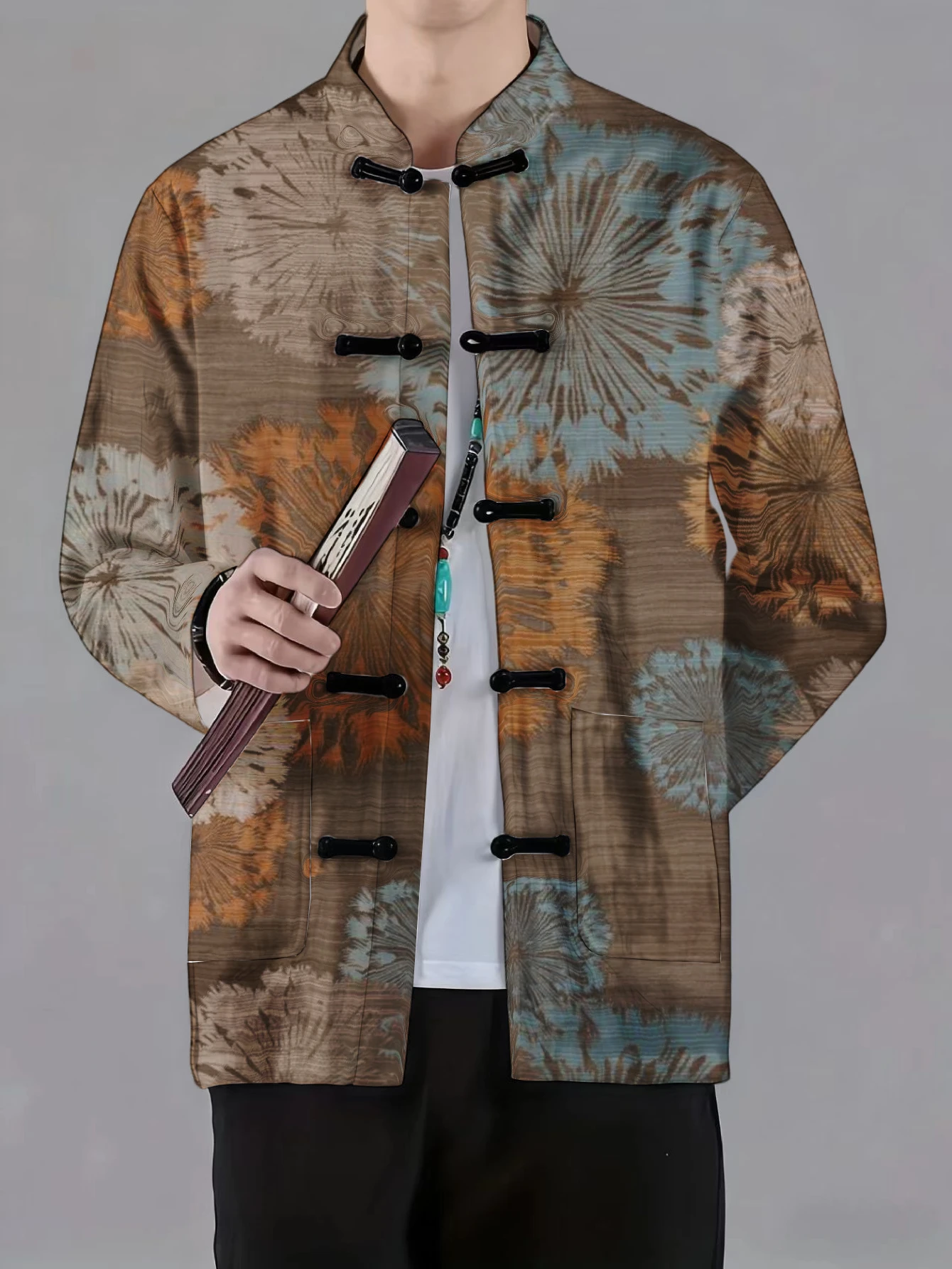 メンズ マンダリンカラー フロッグボタン ジャケット エスニ - Ethnic Wear Fashion Designer のレビューと価格