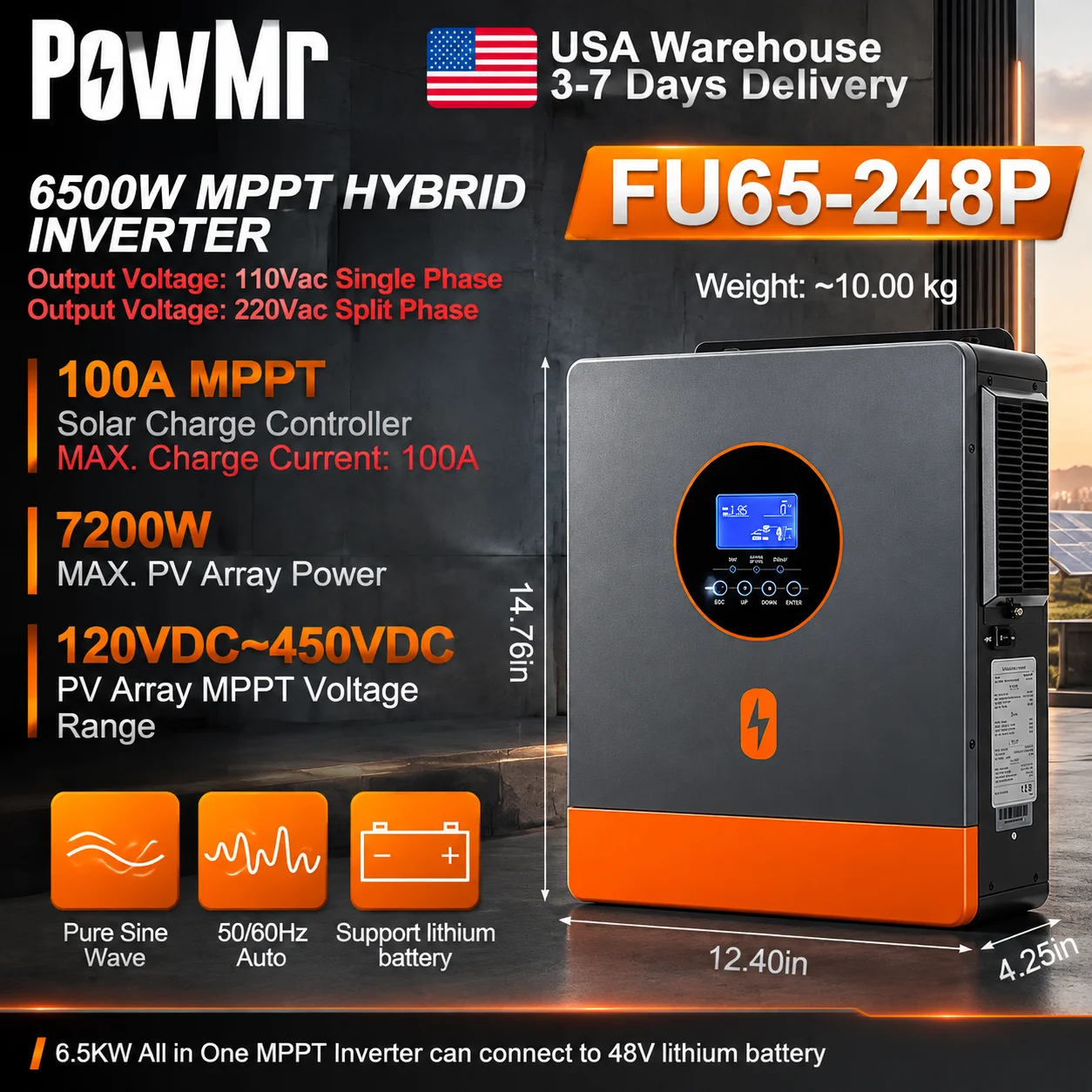 PowMr 6500W 48V Hybride Solar  - Charge Controller Solar recensie en prijs