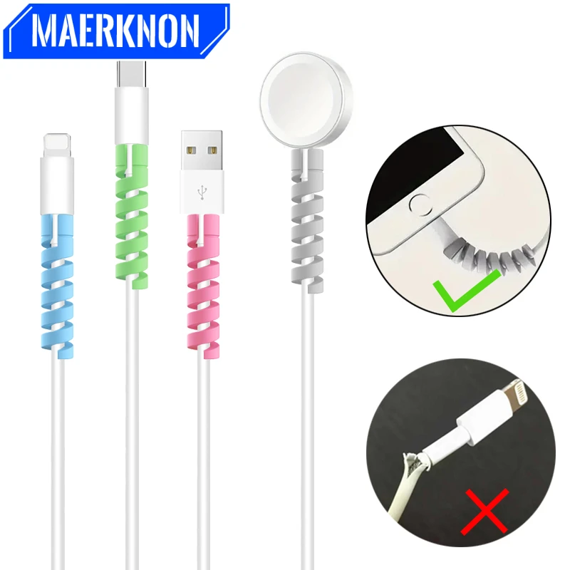 10pcs Spiral Cable Protector Saver Cover for Earphone USB Charger Wire Charger Cable Cord Protector Management Cable Organizer