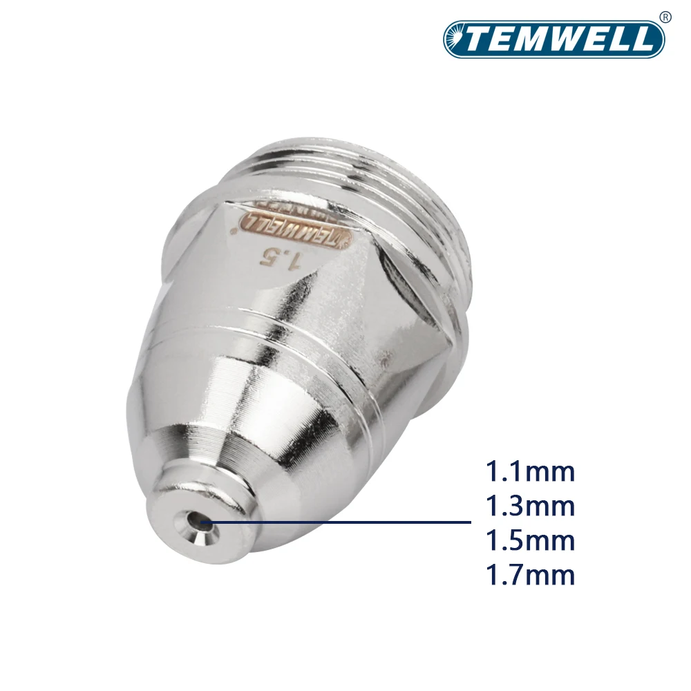 Boquilla de punta de electrodo de Plasma 20 piezas, de 60a soplete de corte de Plasma, 80a, 100A, 1,1/1,3/1,5/1,7mm, boquillas CNC de oro, plata y