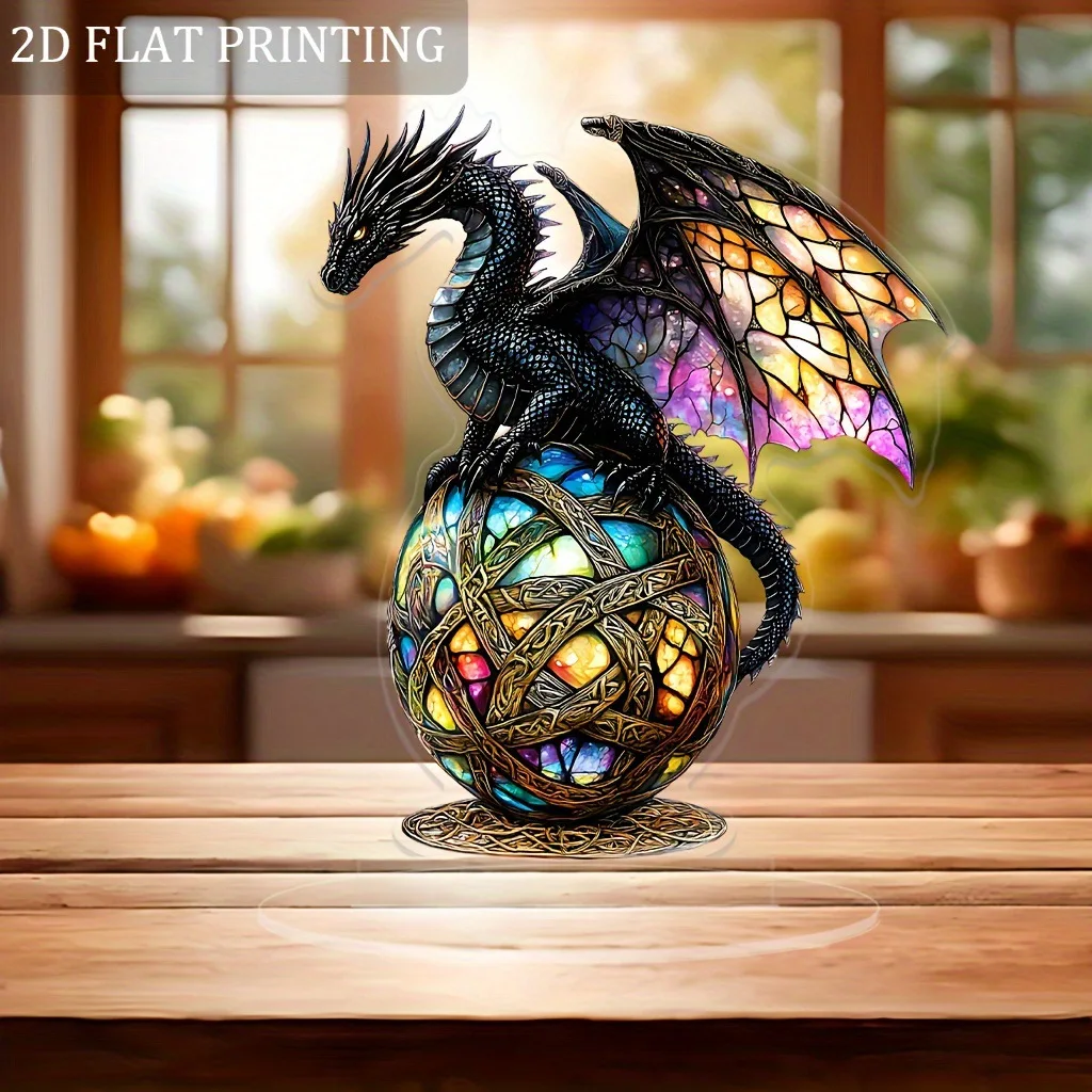 

New Glass Color Dragon Desktop Ornament Living Room Bedroom Desktop Ornament Office Decoration
