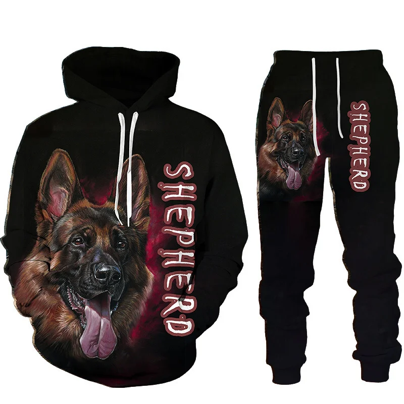 Rottweiler Dog 3d Printed Hoodie Suit Male Autumn Winter Casual Sweashirts Sweatpants Men Tracksuit Set Fashion Men\'s Clothing