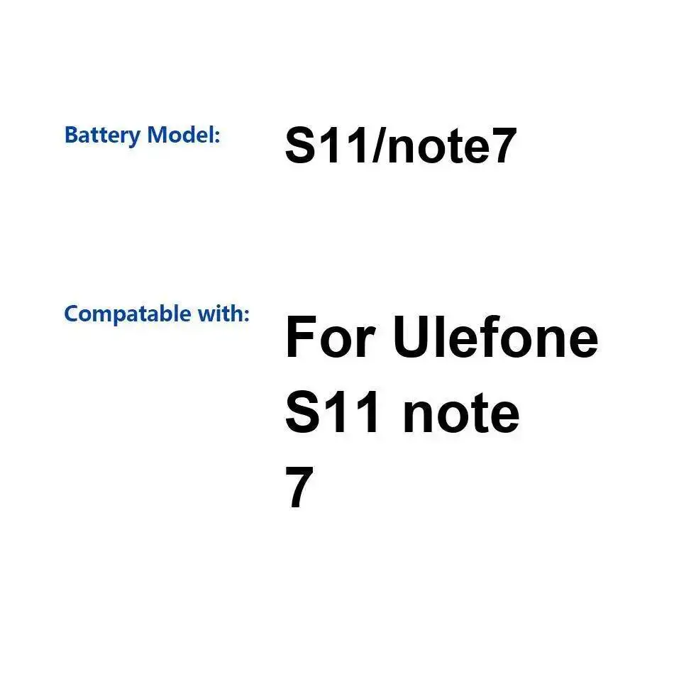 

For Ulefone S11 Note 7 Note7 Mobile Phone Battery Long-Lasting Performance Stable 3430Mah