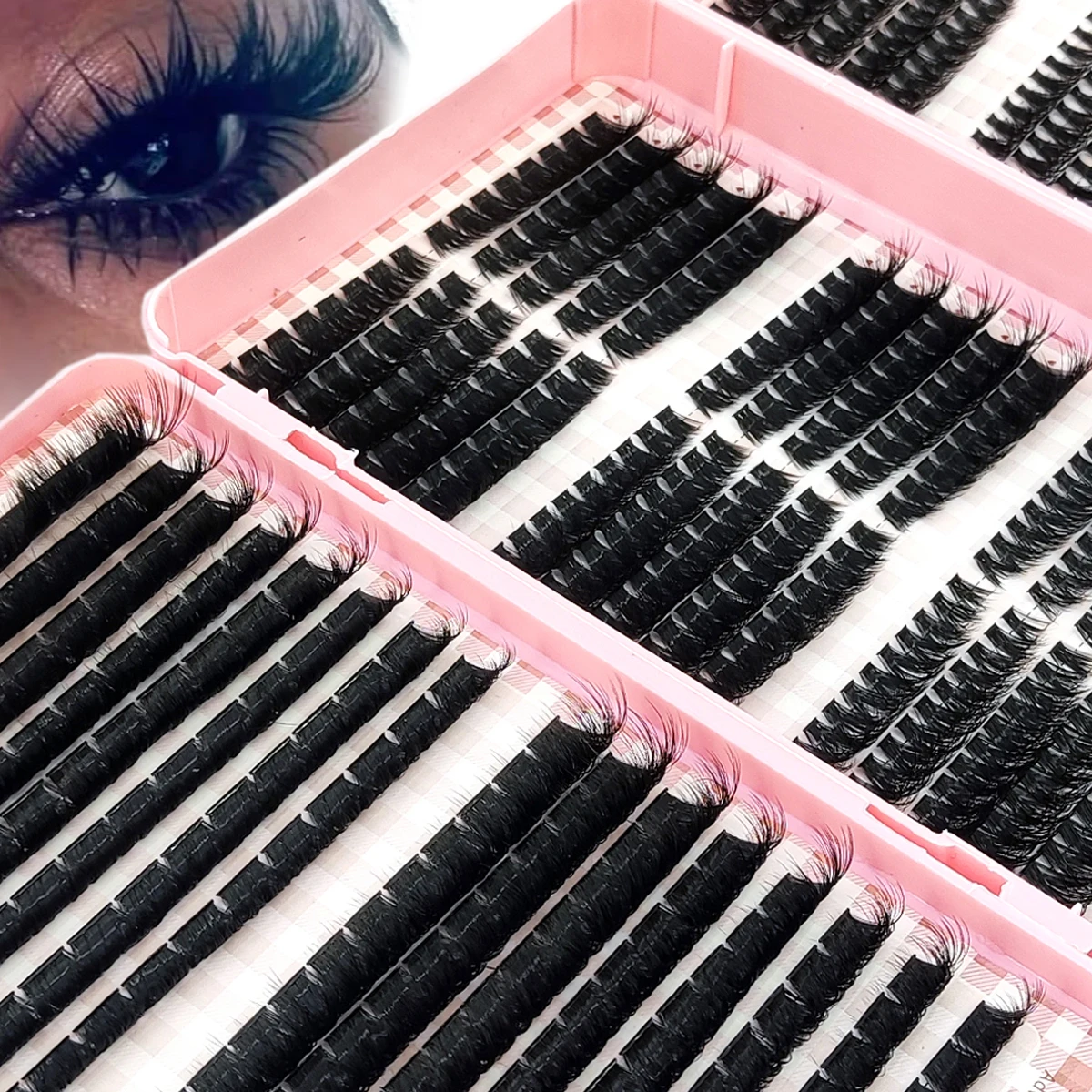 New 200D-30D Fluffy 8D Thick Curly Thick 0.07mm Soft Curly Dramatic Fluffy Personal Eyelash Cluster Expansion False Eyelash DIY