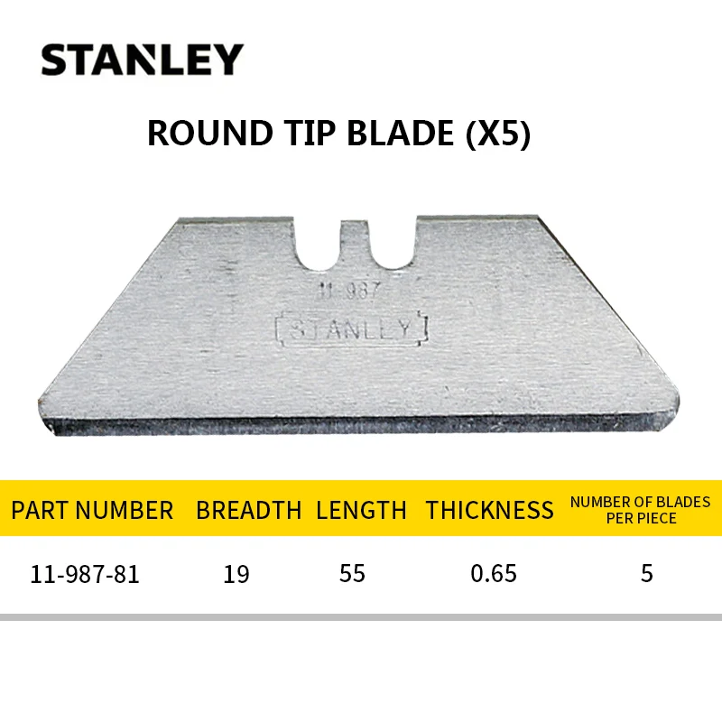 STANLEY Round tip blade (x5) 11-987-81