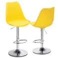 

Counter Height Bar Stools Set Of 2, Adjustable Bar Chairs With Back, Swivel Barstools Chairs Stool For Kitchen Island, Yellow