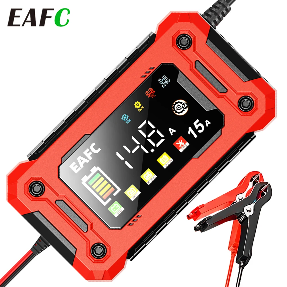 15A Car Battery Charger 8A 12V Fully Automatic Battery Trickle Charger Maintainer for SUV Motorcycle Marine Lead Acid Batteries