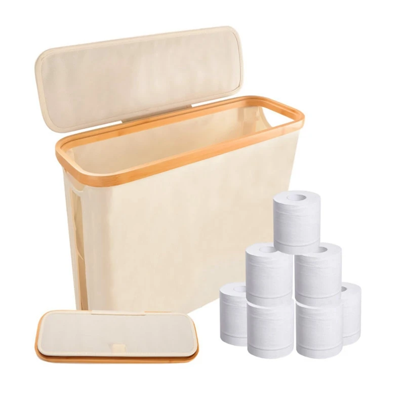 Toilet Paper Basket, Foldable Toilet Paper Storage Basket With Lid, Toilet Paper Storage Rack Promotion