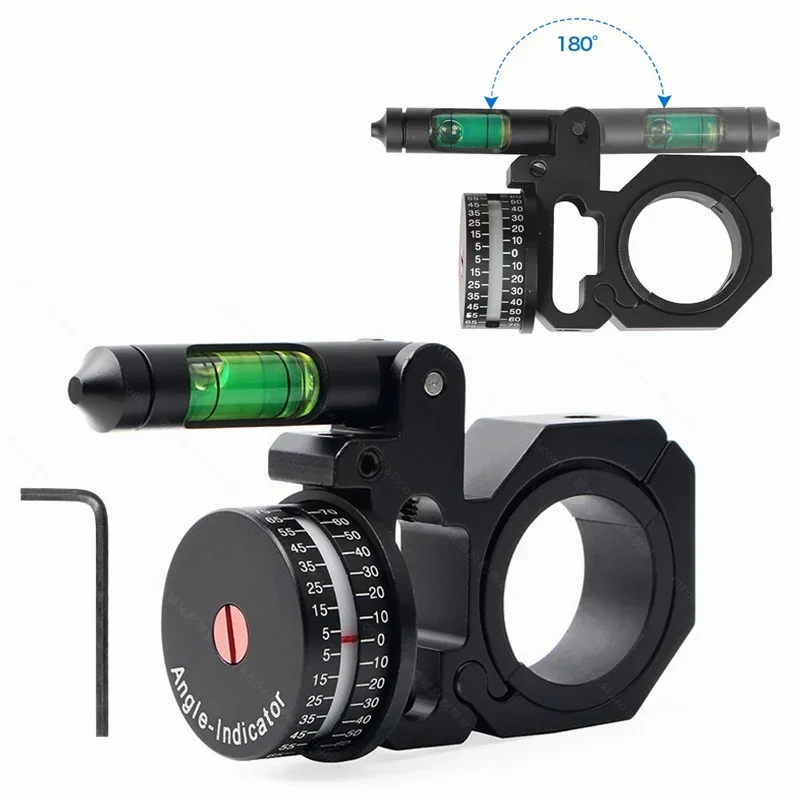 Bubble Level and High Accuracy Angle Cosine Indicator (ADI/ACI) Kit Fit 25.4mm / 30mm Tube Hunting Scope Mounts Ring Accessories