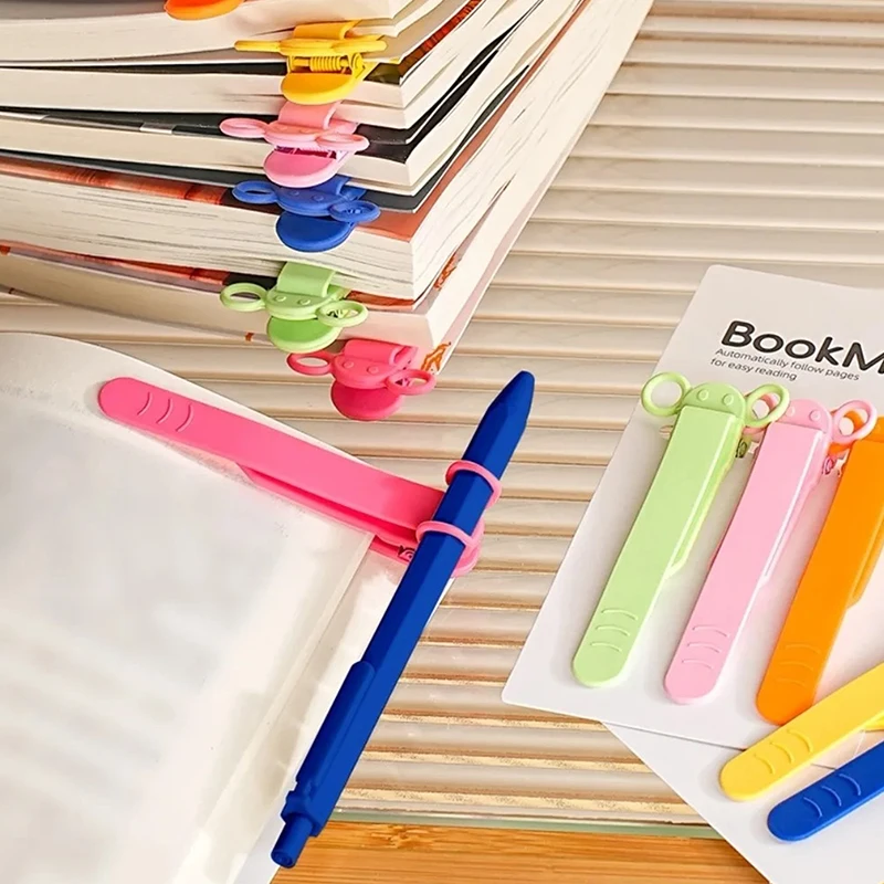 1/3Pcs Silicone Bookmarks Set Automatically Follows Page Flipping Student Bookmarks Office Stationery, Suitable For Home School