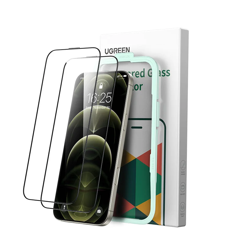 UGREEN do iPhone'a 16 15 14 13 12 Pro Max Ochrona ekranu do iPhone'a 16 Plus Szkło hartowane do iPhone'a 15 XR Szkło 9D Folie — zdjęcie produktu 6