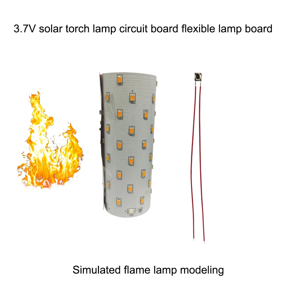 5V-6V lampa słoneczna obwód kontrolny 51 sztuk LED symulowana latarka z zasilaniem słonecznym lampa z płomieniem DIY oświetlenie Chip z trzy biegi