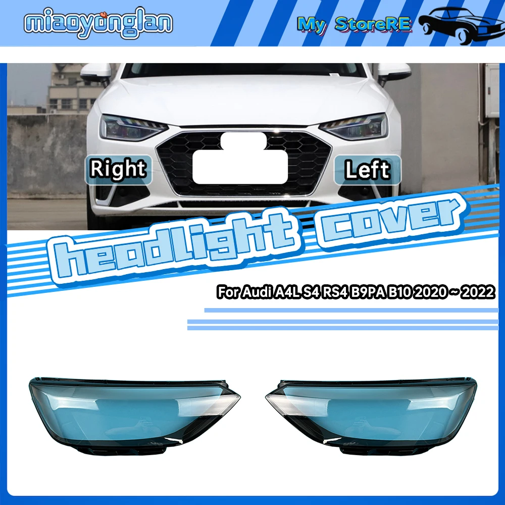 

For Audi A4L S4 RS4 B9PA B10 2020 2021 2022 Headlamp Shell Transparent Headlight Cover Lamp Shade Lampshade Lens Plexiglass