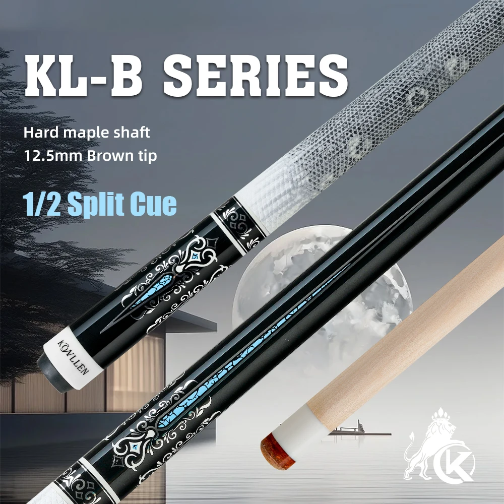 

KONLLEN KL-B1/B2 Billiard Cue Stick with 12.5mm Tip Maple Shaft Leather Grip Professional Taper 3*8/8 Joint for Pool Cue Stick