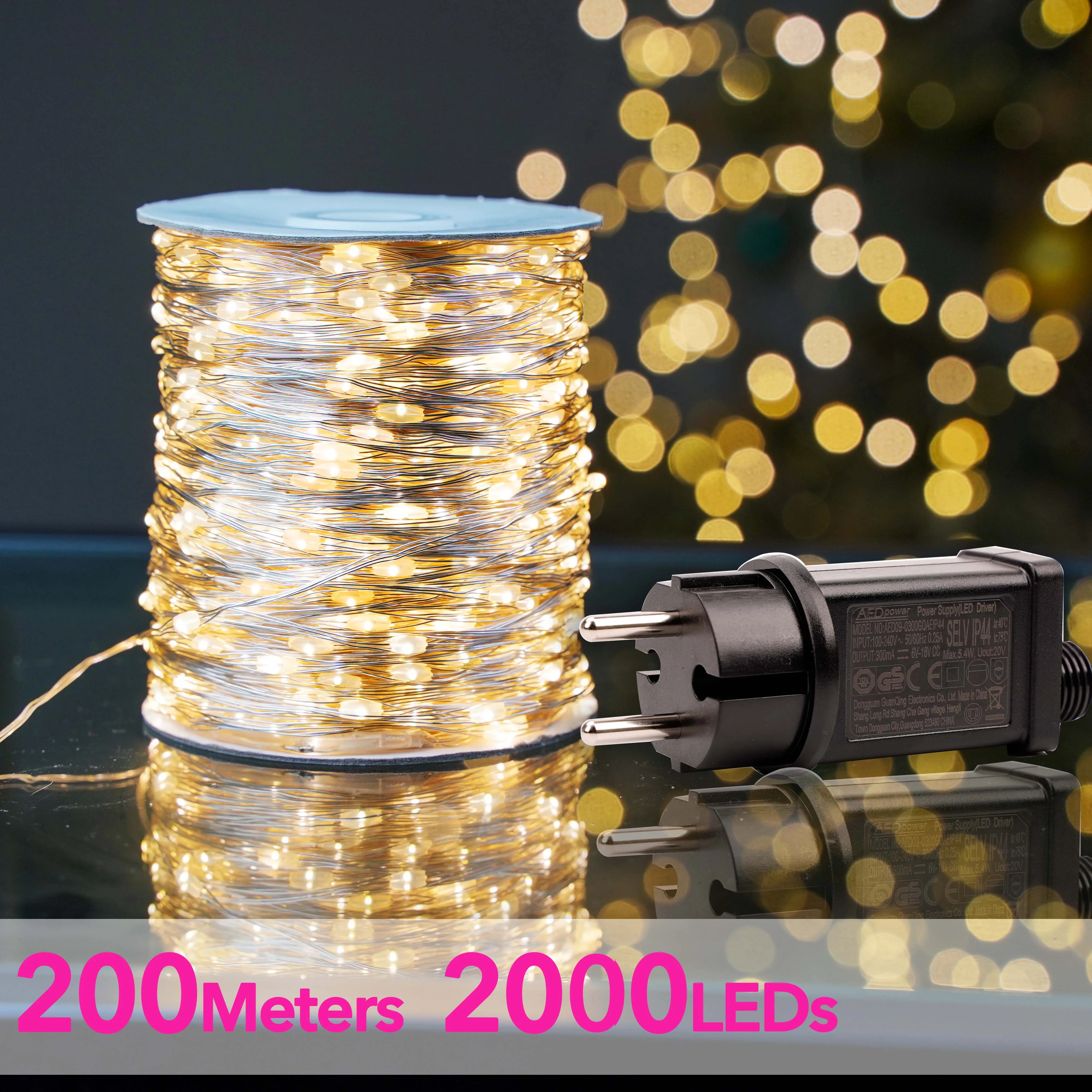 

10 м, 50 м, 100 м, 200 м, свадебные домашние лампы, наружная светодиодная гирлянда, огни, праздничное украшение, сосулька, волшебный сад, свадьба, вечеринка, Dec