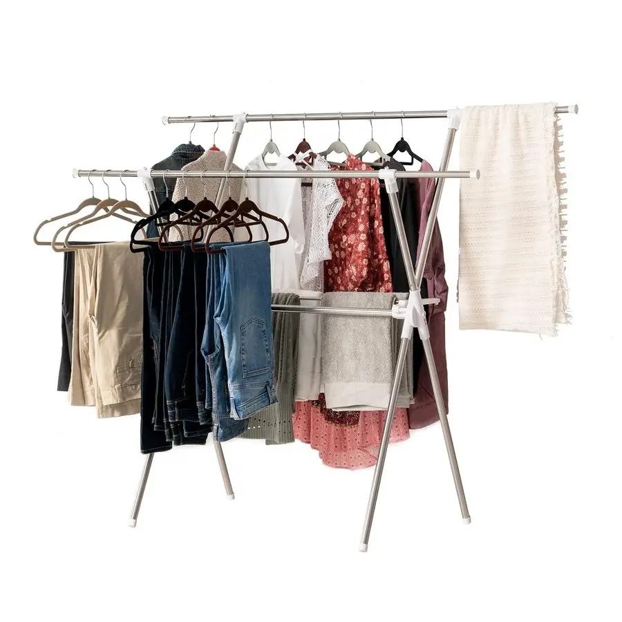 

USA Foldable Drying Rack with Extendable Rods for Large Laundry Loads, Clothes Drying Rack, Freestanding Foldable Laundry Rack,