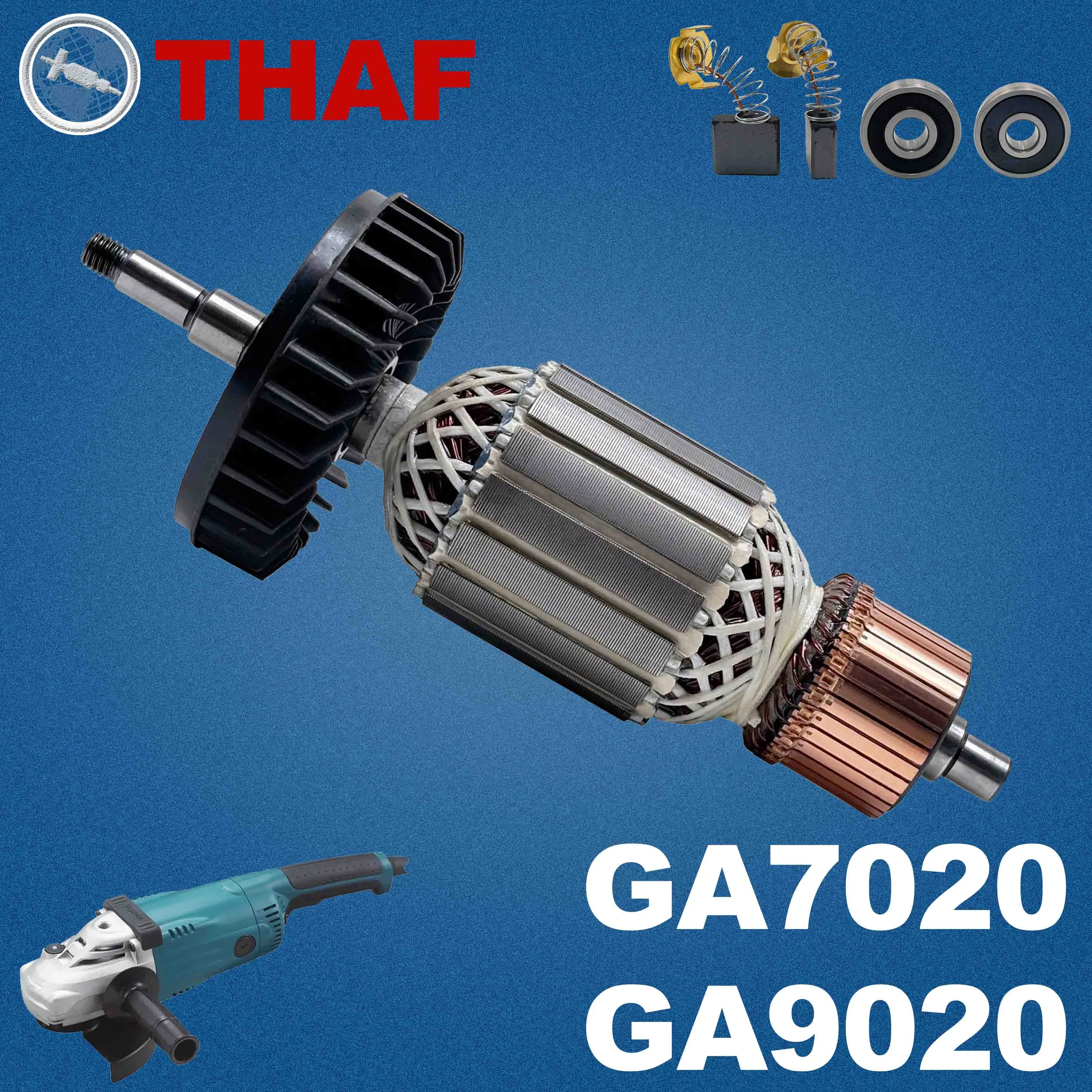 AC 220V 240V GA7020 GA9020 GA7020S GA9020S MT900 Armadura Rotor Stator Field para MAKITA Combi Rebarbadora Peças de reposição Esmerilhadeira 518725-7