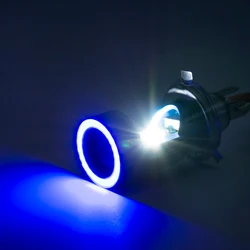 1PC H4 LED Motorcycle Headlight Ba20d HS1 H6 Scooter Motorbike Headlamp Light Bulb DRL Accessories 12V White Blue/Red Angel Eye