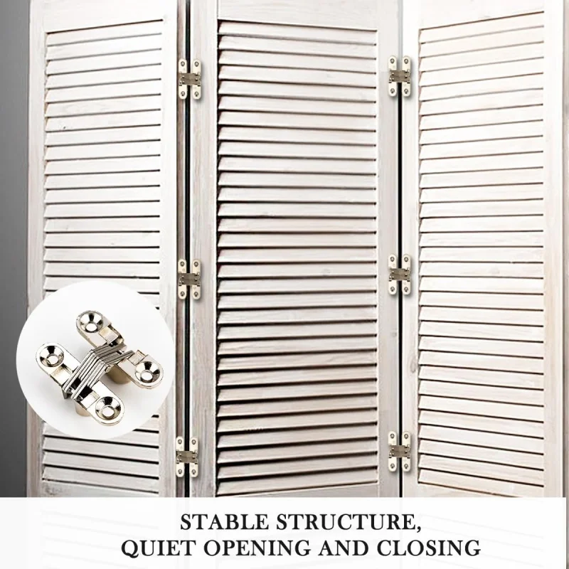 New1 Pieces Hidden Hinges Invisible Loops Concealed Cross Door Hinge Bearing Wooden Box Folding Window Furniture Supported Loop