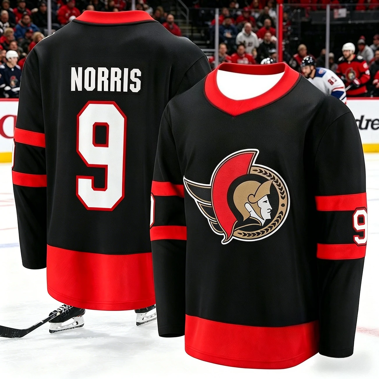 2026 Men's New Ice Hockey Training Suit - Fan Edition 3D Printed Pattern Moisture-Wicking Black Long-Sleeved T-Shirt Kids
