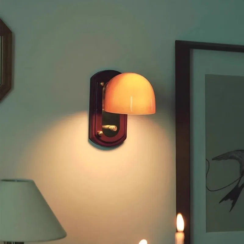 مصباح جداري زجاجي برتقالي، شرفة أمريكية قديمة بجانب السرير، مصباح جداري لمدخل الممر البسيط #5