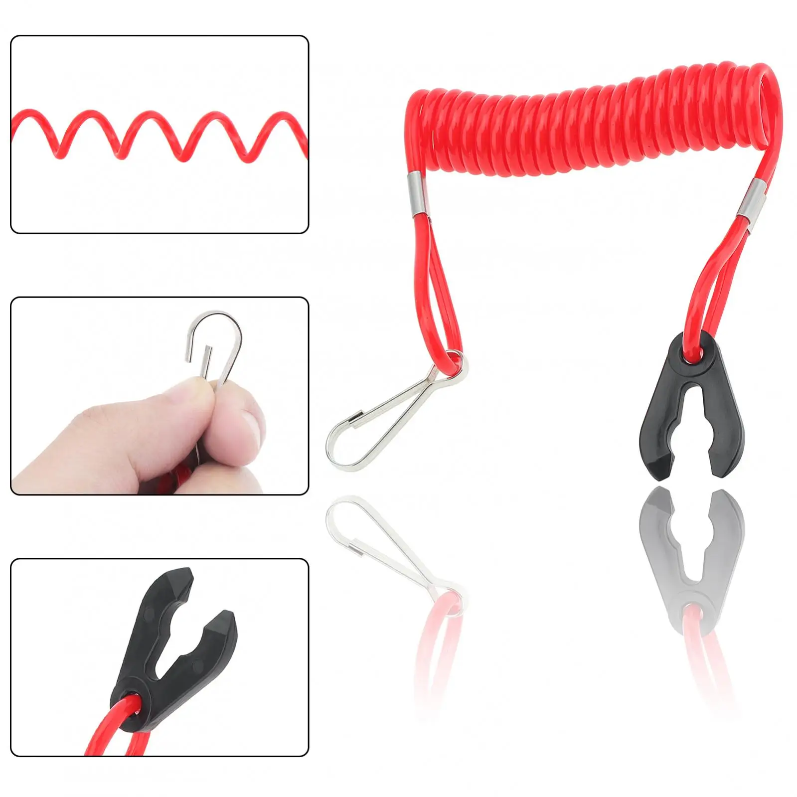 Boat Outboard Engine Lanyard Urgent Stop Switch Fit for Yamaha Honda Tohatsu Watercraft Jet Ski, Motor Exigency Stop Button