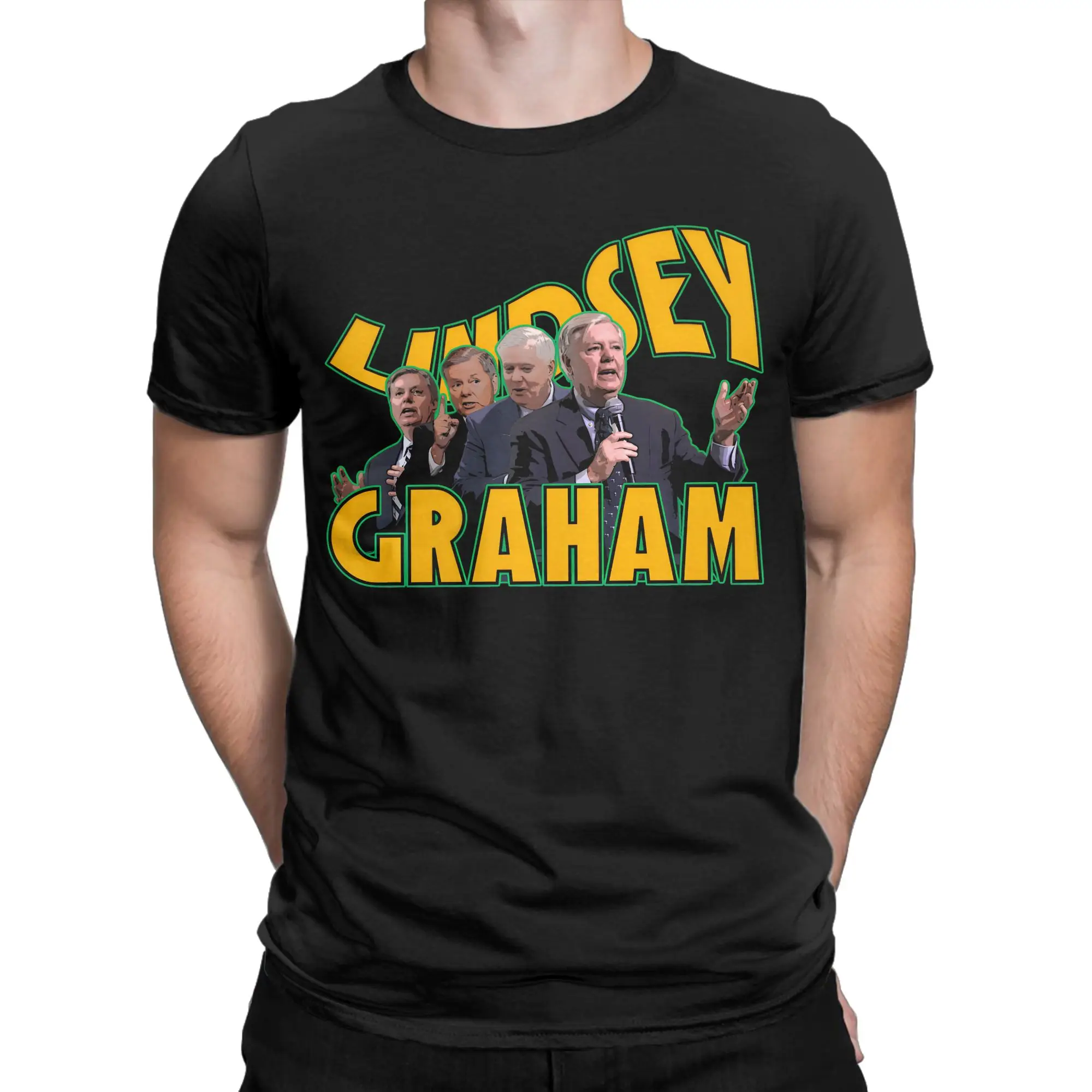 Lindsey Graham Cotton T-Shirt For Man Summer  Vintage T-Shirts Popular Tees Oversize Hot Sale Tops