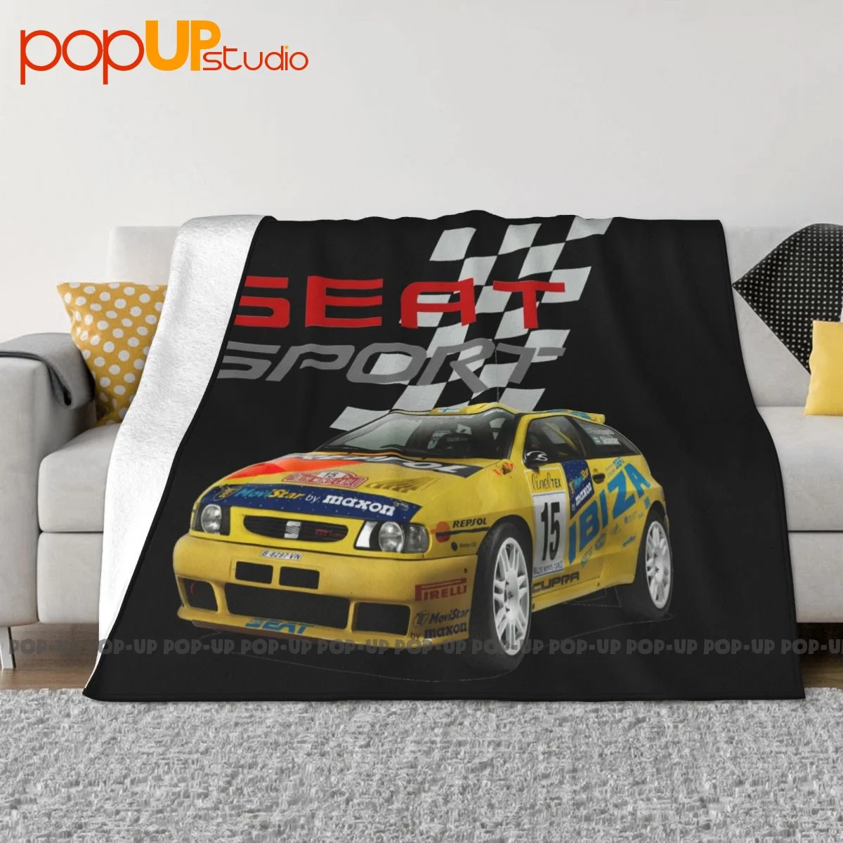 Seat Ibiza Kit Car F2 Super 2000 Rally Wrc Blanket Luxury Comfortable Couch Blanket