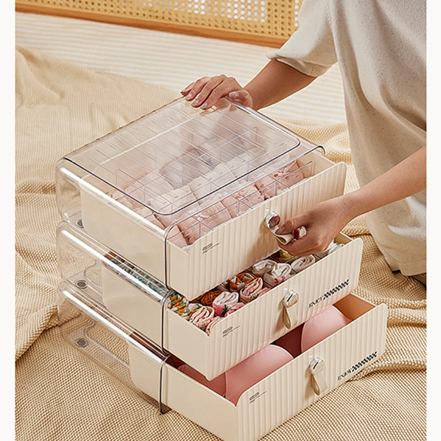 Underwear storage box, dormitory compartment drawer style bra and socks sorting box, home wardrobe storage tool