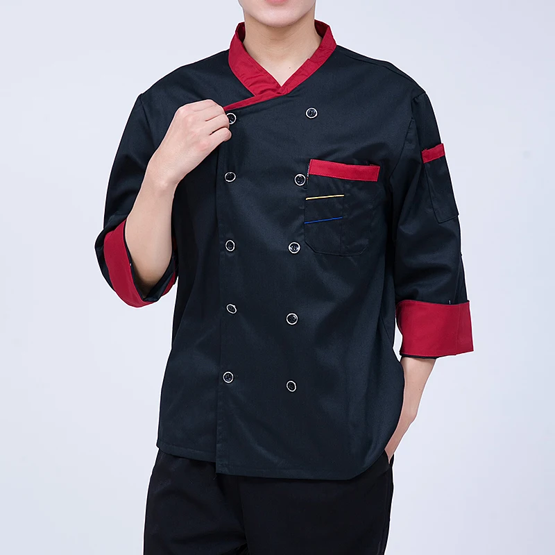 Chef Uniform Men Cook Clothes Unisex Restaurant Kitchen Shirt Short/Long Sleeves Pastry Jacket Works Top Print Logo Design