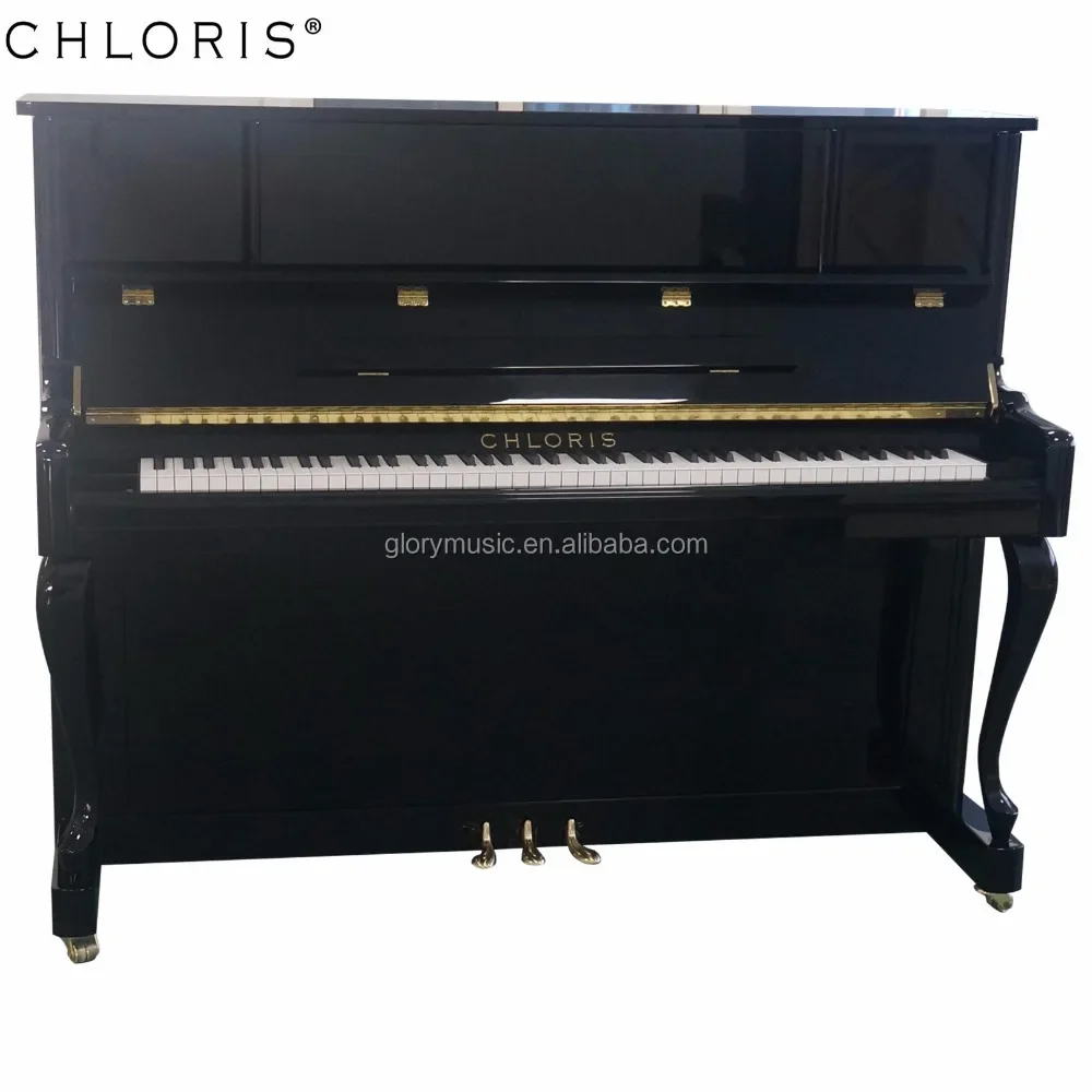 Black Acoustic Piano 123cm Vertical Piano With Upright Piano Cover