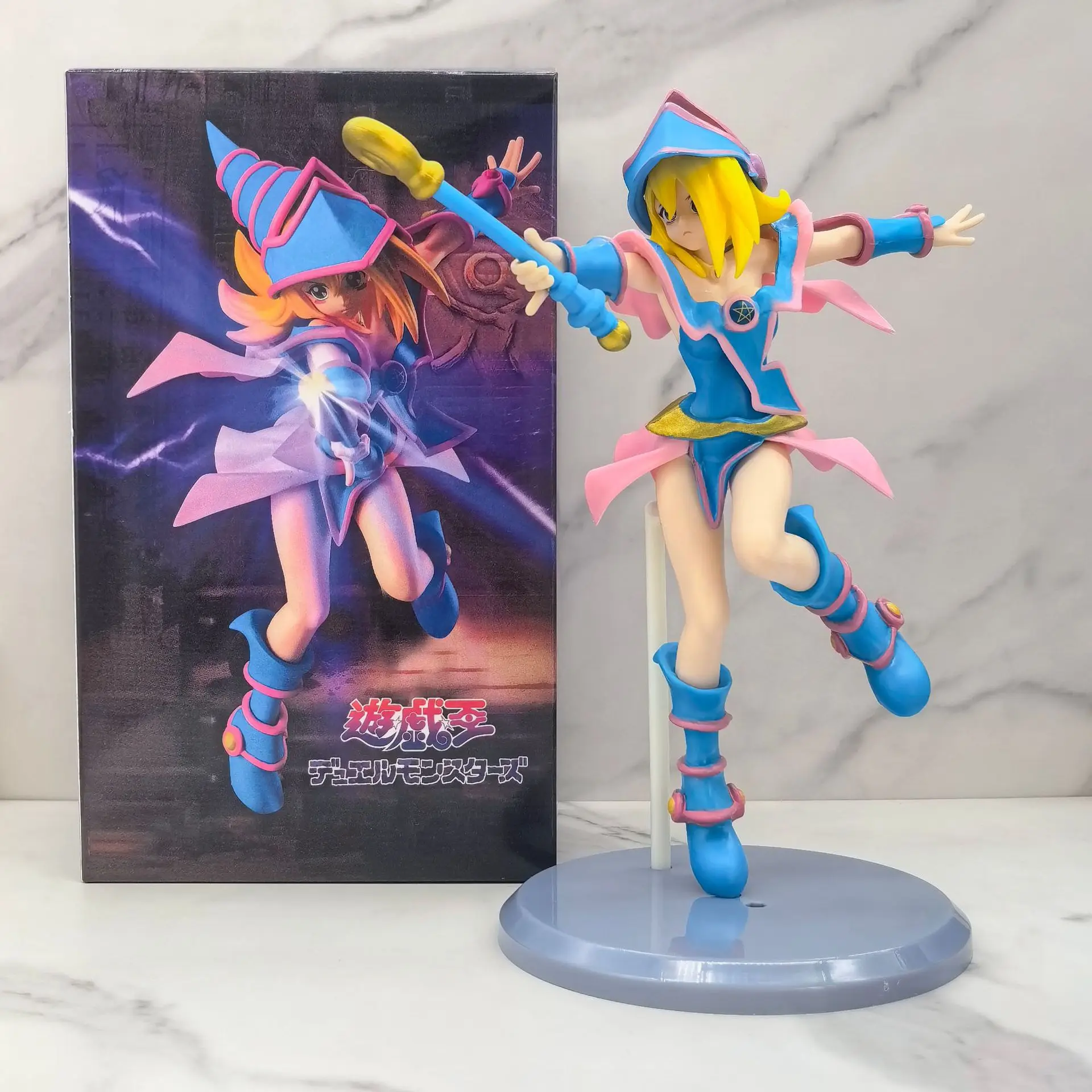 Gioco anime BANDAI da 20 cm Yu-Gi-Oh! Duel Monsters Atem Figure Battle Light Series Dark Magician Girl Model Toy Doll Action Figure
