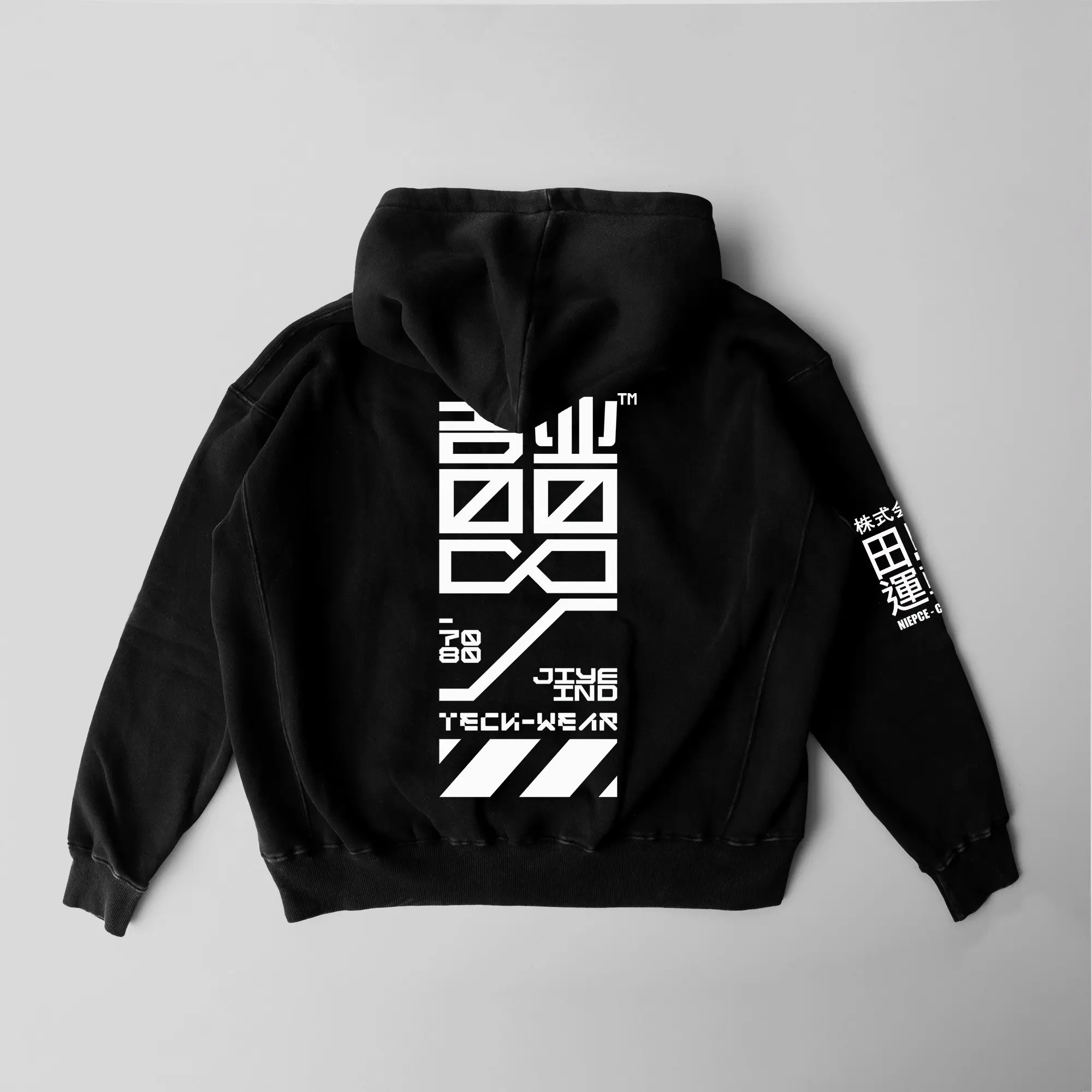 Niepce J01 Graphic Streetwear Hoodie Techwear Cyberpunk Pullover Sweatshirt