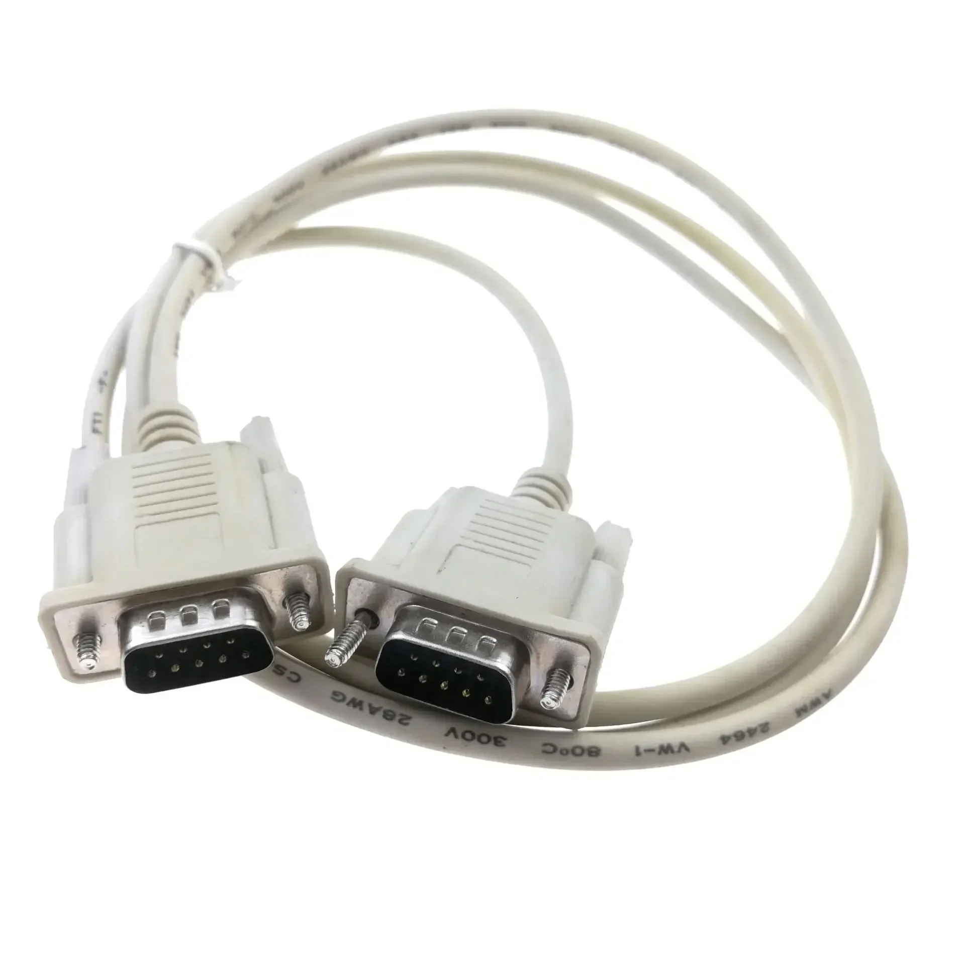 

DB9 Serial Port RS232 9Pin COM Data Extension Cable Male to Panel Mount Wire with Screws White 1.3M