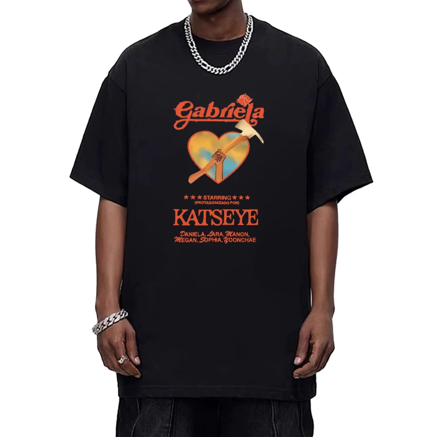 

Hot sale Katseye Gabriela Graphic Printed Summer Crew Neck Oversized t-shirt 100% Cotton Men Women short sleeve Unisex Tee shirt
