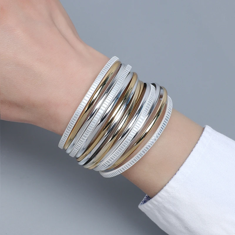 Amorcome Multilayer Plastic Tubes Charm Leather Wrap Bracelet for Women Girls Bracelets Magnetic Clasp Bangles Jewelry Gift