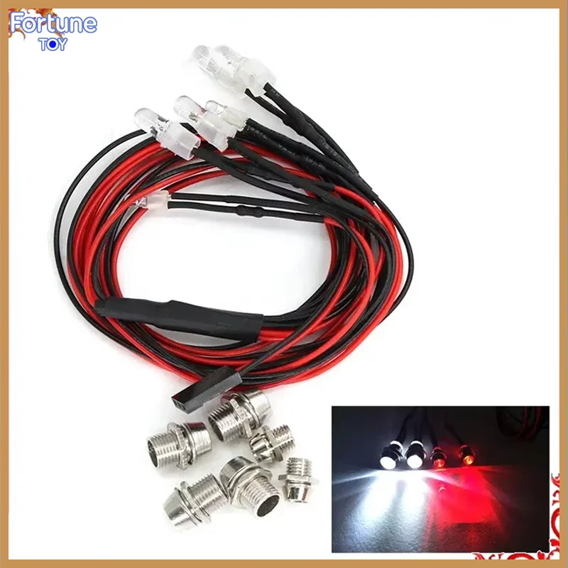 New 2/4/6/8 led Light Kit 2 White 2 Red 2 Blue for 1/10 1/8 HSP SCX10 D90 HPI RC Car RC Model Drift Car Headlights taillights