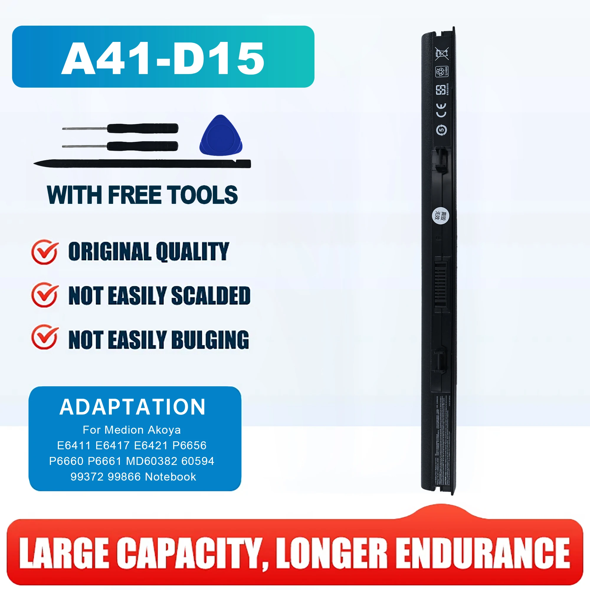 A31-D15 A32-D15 A41-D15 A42-D15 Laptop Battery For Medion Akoya E6411 E6415 E6416 E6417 E6421
