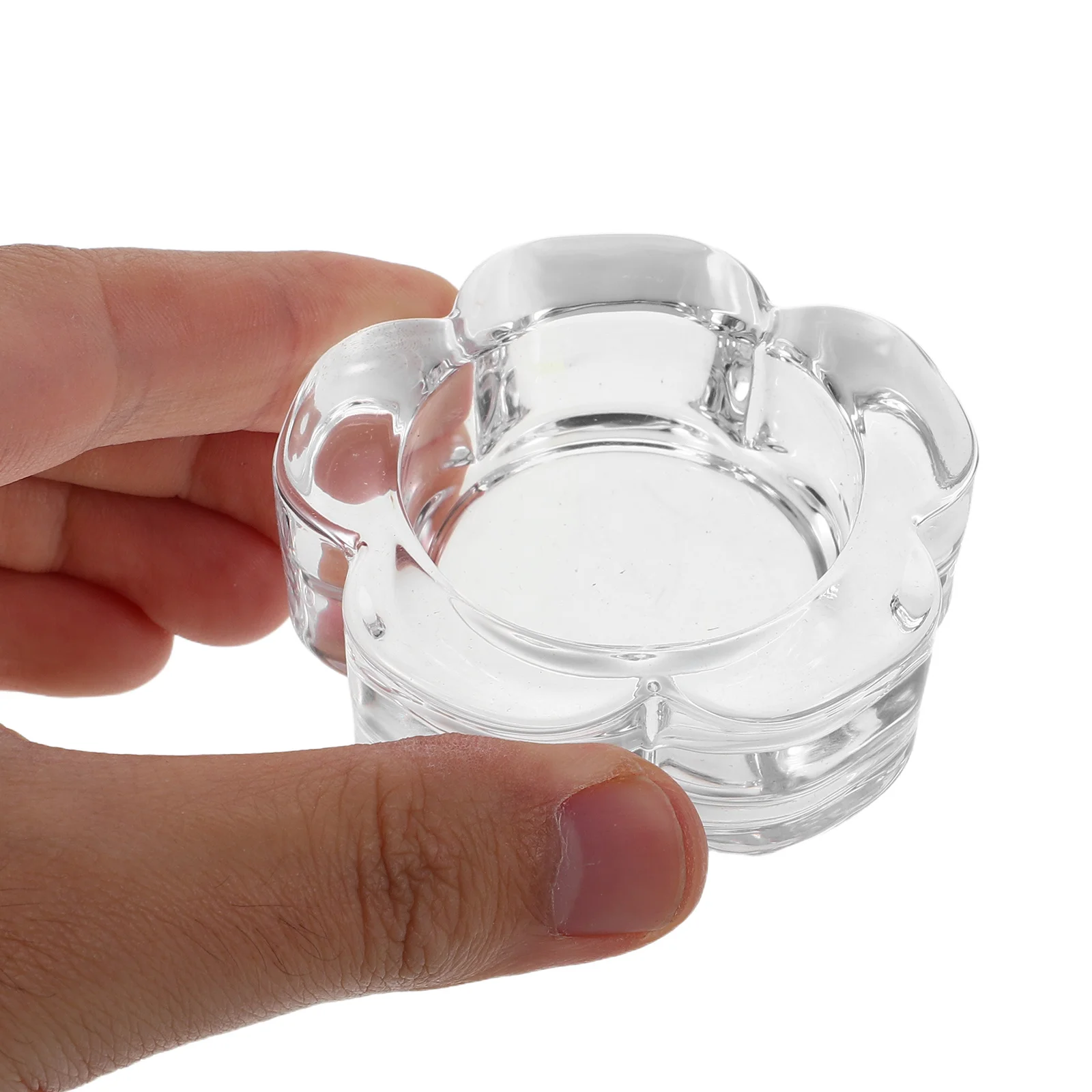 

4Pcs Plum Blossom Themed Glass Holders Clear Vintage Style Votive Stands for Romantic Dinner Decorative Coffee Table