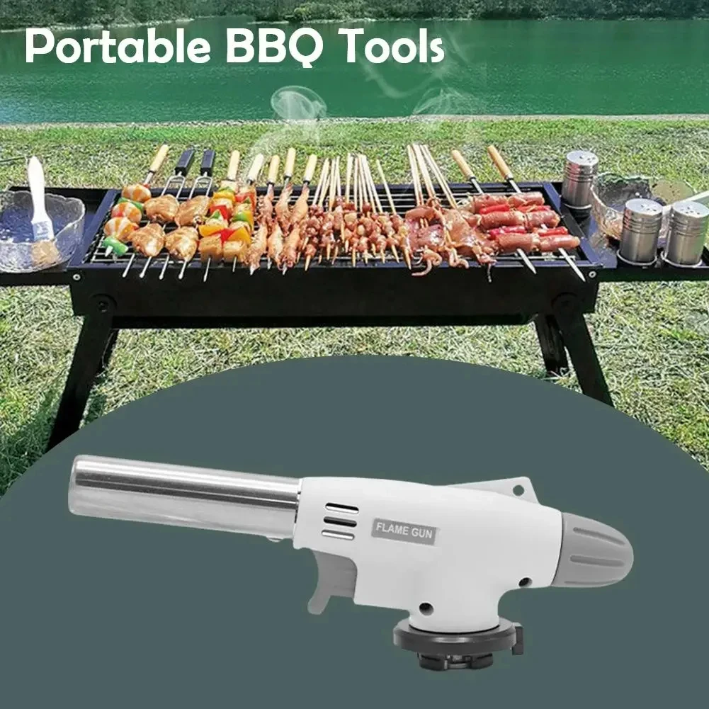 Outdoor Camping Gas Burner Adjustable Flame Gas Lighters Flame Gas Torch Flame Gun Blow for BBQ Camping Cooking