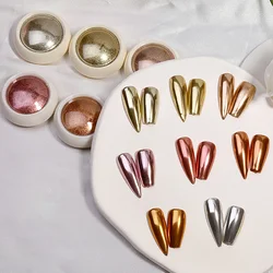 6 uds polvo de uñas cromado espejo metálico efecto brillo polvo de cromo metálico holográfico para uñas polvo de uñas cromado oro rosa