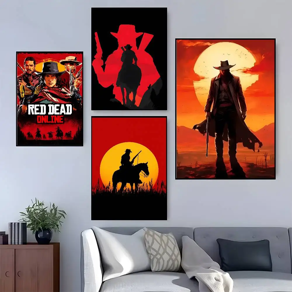 ملصق فيلم البوب Red D-Dead Redemption2 ملصق ورقي لاصق مقاوم للماء لديكور غرفة القهوة والبار