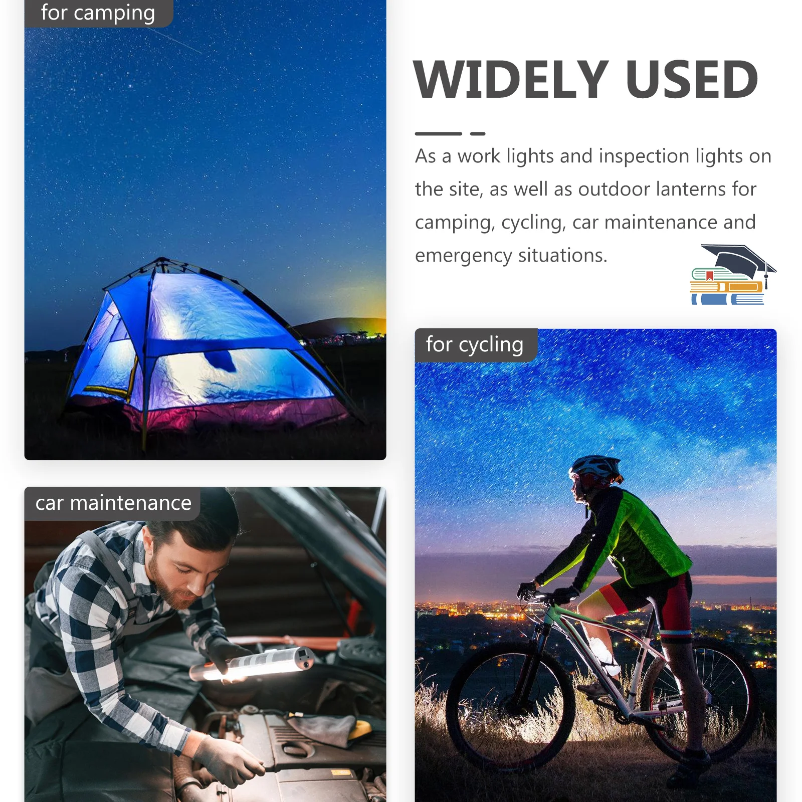 Working Lamp Rechargeable Flashlights COB Inspection Screw-in Foldable Rubber Copper Wire